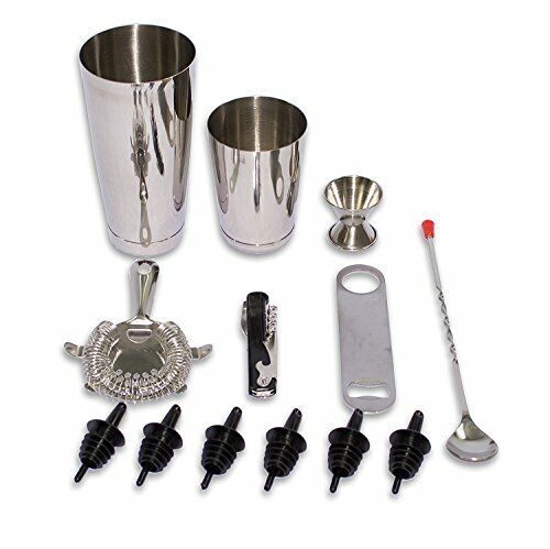 Set Regalo Shaker Cocktail 9 Pezzi In Acciaio Inossidabile (750 Ml) - Kit Barman Professionale Con Jigger, Pestello, Cavatappi E Versatori