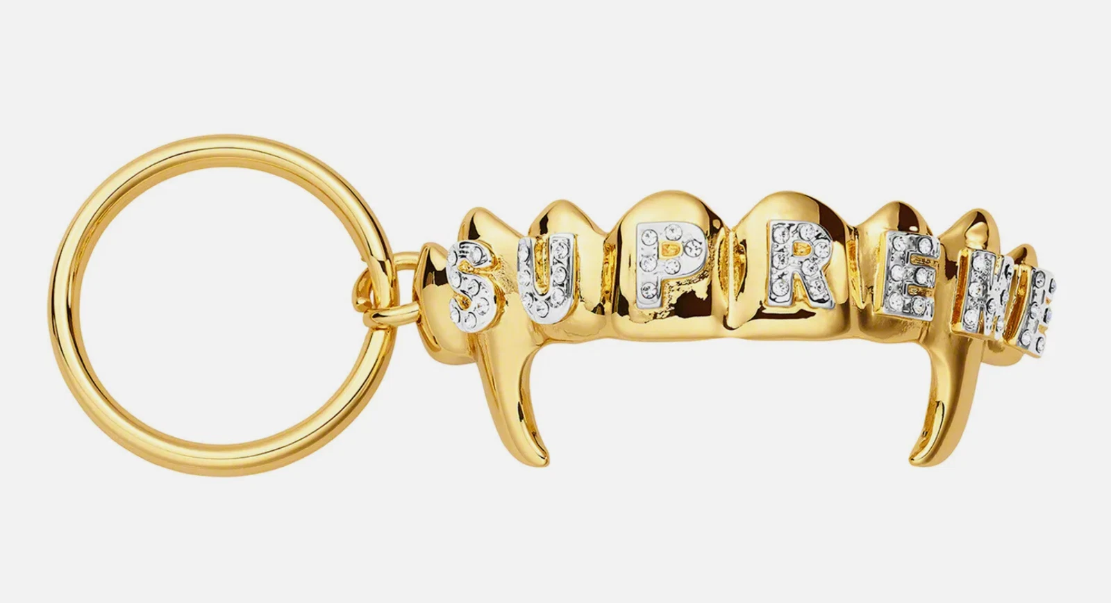 PORTE CLÉS FRONTS EN OR SUPREME SS19 SEMAINE 12 (100 % AUTHENTIQUE) FLAMBANT NEUF