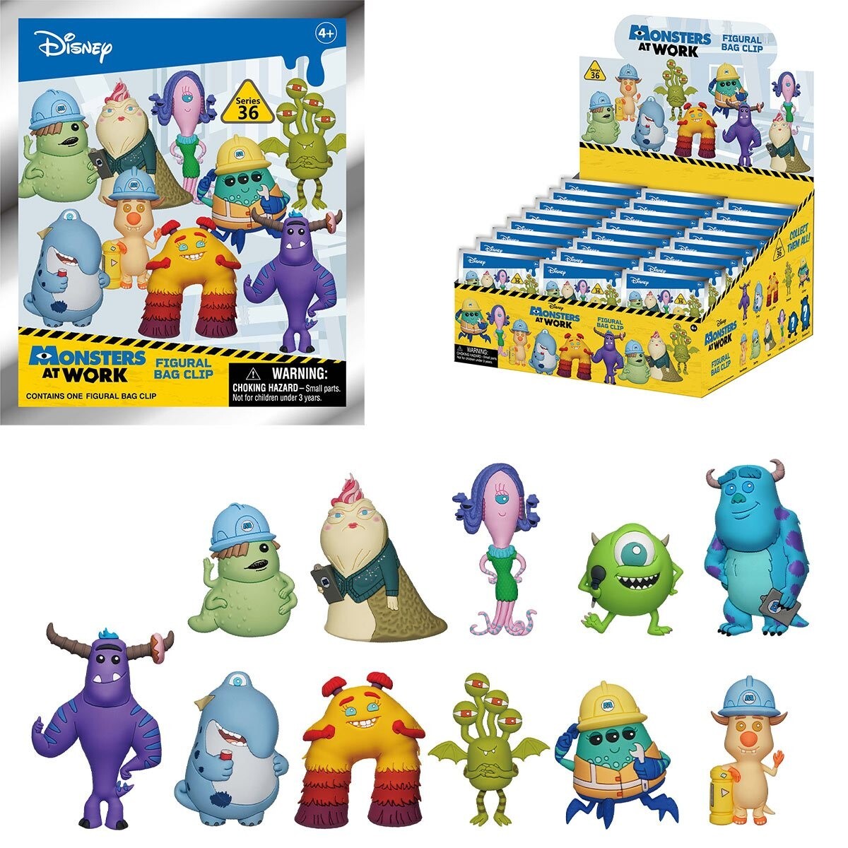 Monsters, Inc: Monsters at Work 3D Foam Bag Clip - 1 Random Figure