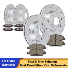 Front Rear Slotted Rotors and Brake Pads Brakes Kits for Suburban 1500 GMC Yukon