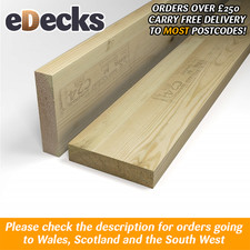 Treated C24 Timber Decking Joists 9" x 2" Multiple Lengths