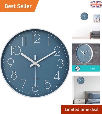 12 Zoll leise Quarz Wanduhr in Cerulean - stilvolle Wohnkultur unverzichtbar