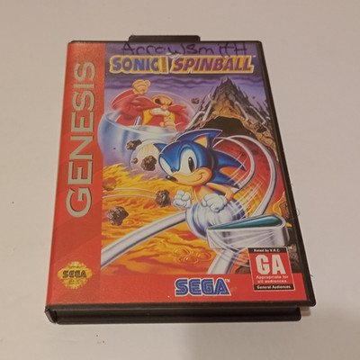 SEGA Sonic Spinball (Sega Genesis) 1993 Pinball Action NTSC-U/C GA w/ Case