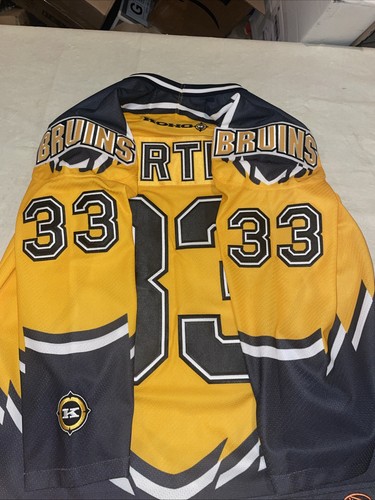 Anson Carter Pooh Bear Boston Bruins Jersey Men Large Mic Clean Yellow Nhl Koho - Picture 4 of 11