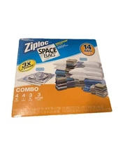 Ziploc Vacuum Seal Space Bag Box of 14 Variety M L XL Travel NEW Sealed
