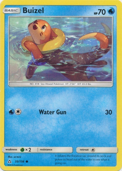 Pokemon - Buizel - 35/156 - Common - Sun & Moon: Ultra Prism - NM/M