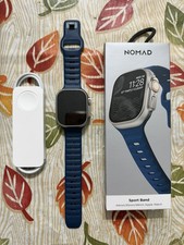 Apple Watch Ultra 2 GPS LTE 49mm Natural Titanium Case Blue Nomad band