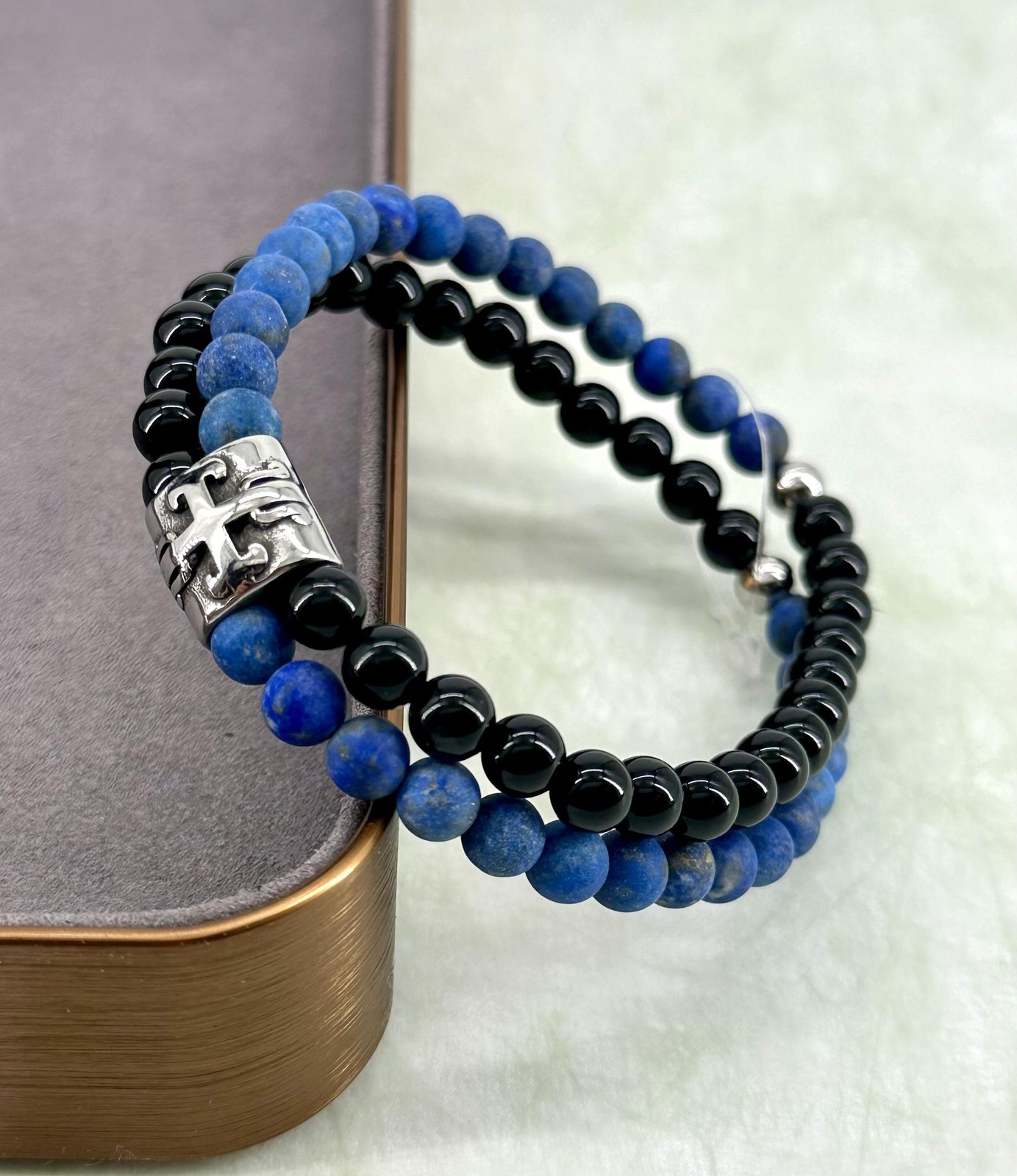 Bracelet onyx et lapis-lazuli BRACPI le style masculin au quotidien