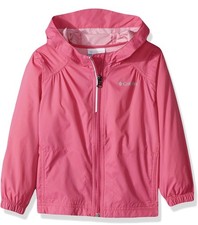 Columbia Girls Switchback Pink Hooded Rain Jacket Windbreaker Youth XL 14/16 