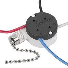 Ceiling Fan 3 Speed Switch-with 4 Pre-Installed Wires,Zing Ear ZE-208s Silver