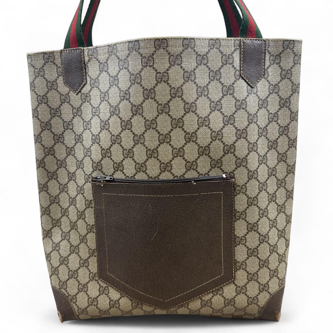 GUCCI GG Supreme Tote Bag in Beige PVC Authentic G07142044