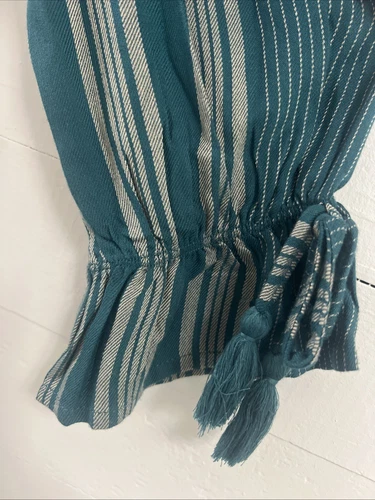 Francesca’s Miami 连衣裙女式中号全新带标签绿色棕褐色条纹 100% 人造丝 - 第 2 张/共 12 张