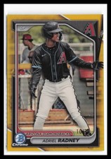 2024 Bowman Draft Chrome Yellow #BDC-136 Adriel Radney #/75 Diamondbacks RC SP