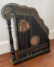 The Columbia Harp Antique Zither Musical Instrument beautiful