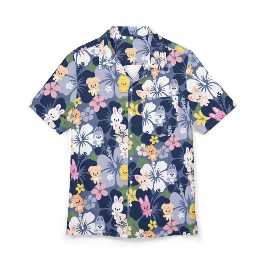 Indigo Tropical SKZOO Hawaiian Shirt, Unisex Button-Down Shirt For Stay