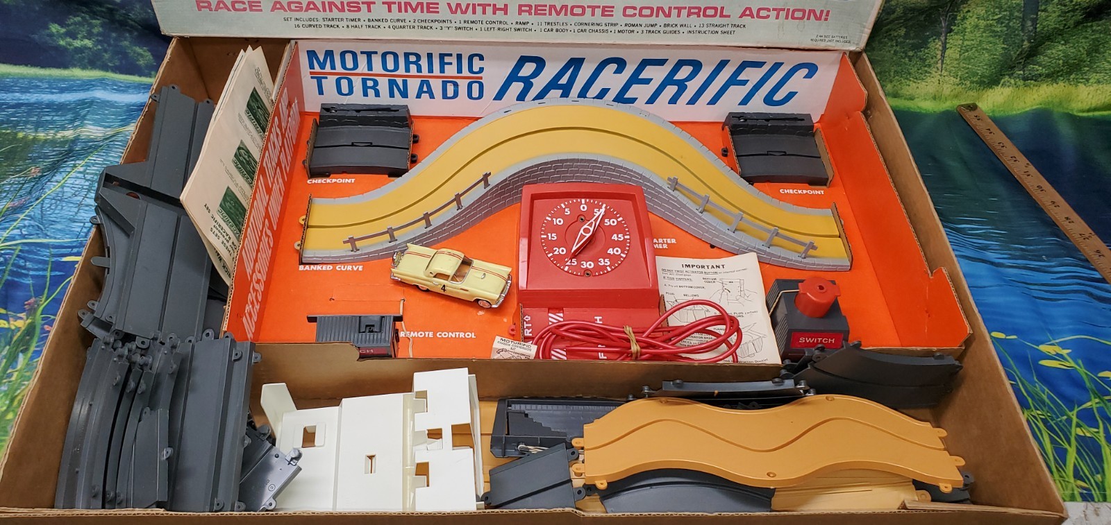 Vintage 1967 Motorific Tornado Racerific Ideal Toy Co. Slot Car Race ...