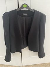 Ladies Top shop Cropped Black Blazer Jacket Size 12