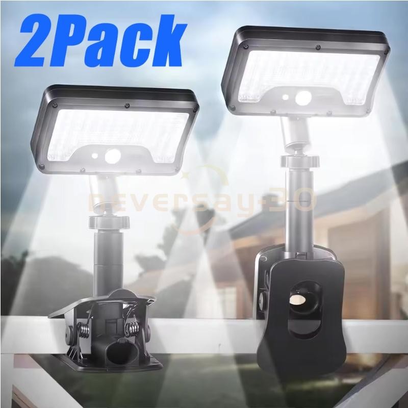 2PCS Clip On Solar Lights Outdoor Garden Waterproof Fence Garage Security Lamp