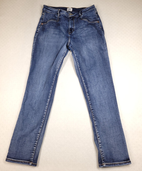 Just Jeans Zip Fly Boyfriend High Rise Size 12 Cotton Blend Blue Womens