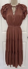 Ulla Johnson Blair Satin Midi Dress In Copper Size 2 $520 EXCELLENT CONDITION