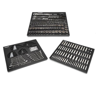 husky mechanics tool set portable eva foam trays (290-piece)