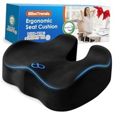 Seat Cushion,Thick Memory Foam Cushions for Office Chair, Car Large Black