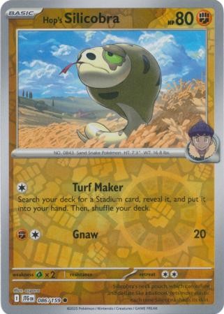 HOP'S SILICOBRA 086/159 JOURNEY TOGETHER POKEMON (REVERSE HOLO, NM)