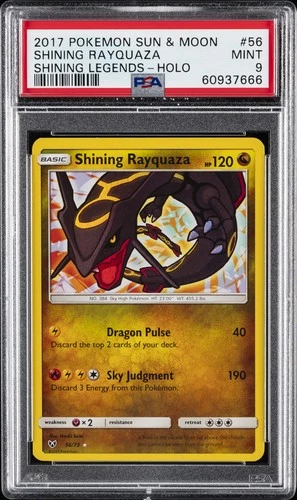 2017 POKEMON SUN & MOON SHINING LEGENDS #56 SHINING RAYQUAZA-HOLO PSA 9
