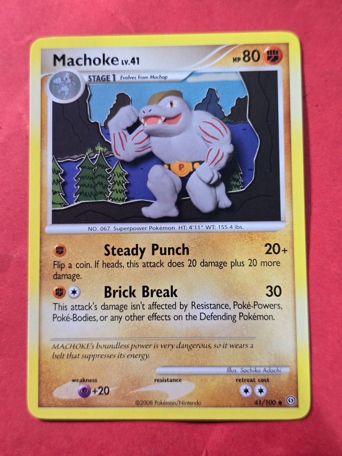 2008 Pokemon Diamond and Pearl Stormfront #41 Machoke, UC, NF/H, cd3