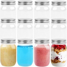 TUZAZO 24 Pack Plastic Mason Jars 8 Oz Clear Plastic Jars with Lids Small Sto...