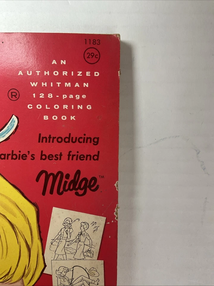 Vintage Barbie Coloring Book 1962 “Introducing Midge” Fantastic - Image 2 of 4