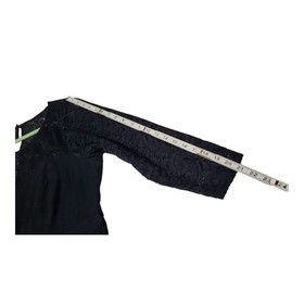 Torrid Challis Black Lace Wide Leg Jumpsuit Size 3X Side Zip Pockets 3/4 Sleeve