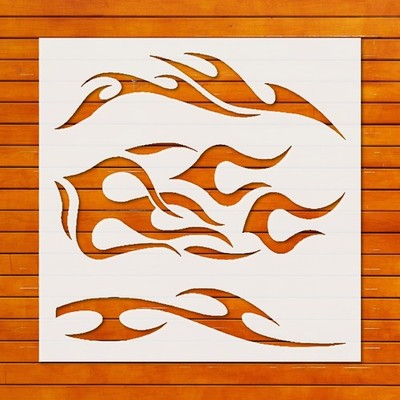 Tribal Flames Reusable Stencil Template for Wall Art & DIY Crafts by StencilAir