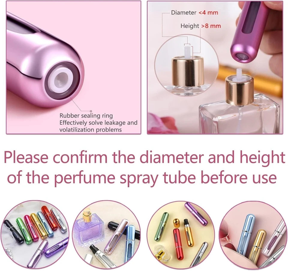 4Pcs Mini Refillable Perfume Atomizer &ndash; Travel Spray Bottle for Cologne & Pocket