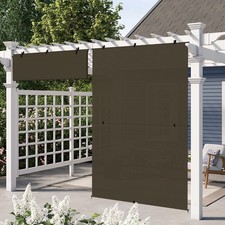 Brown 4-8FT Foldable Roller Sun Shade Curtains Cordless Blinds for Backyard Deck