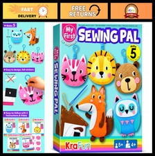 Beginner Sewing Kit for Kids - 5 Easy Craft Activities, Stuffed Animals Keyrin