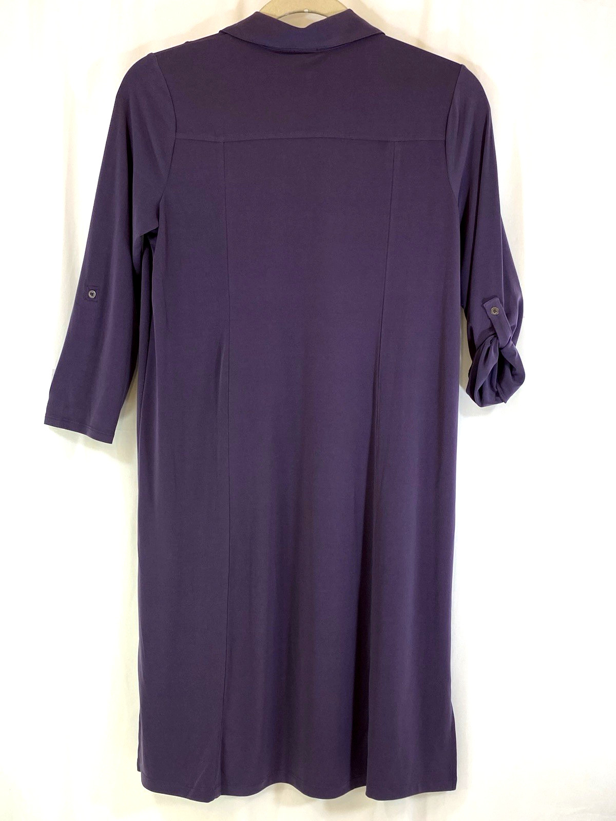 Chicos Size 2 Collar 3 Button Pullover Purple Shi… - image 2