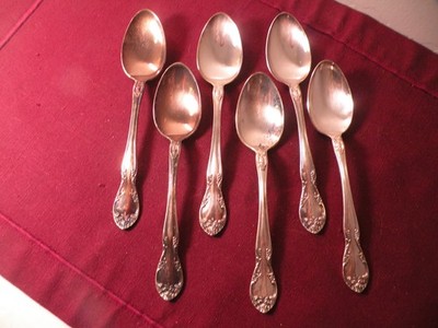 Set Of 6 GORHAM TEASPOONS NEW ELEGANCE 1947 SILVERPLATE 6''