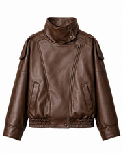 Women s Brown Sheepskin Leather Jacket Handma...