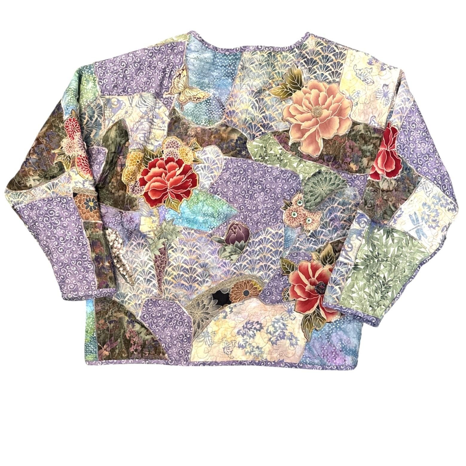 Artisan Patchwork Hand Made Quilted Jacket Size M… - image 2