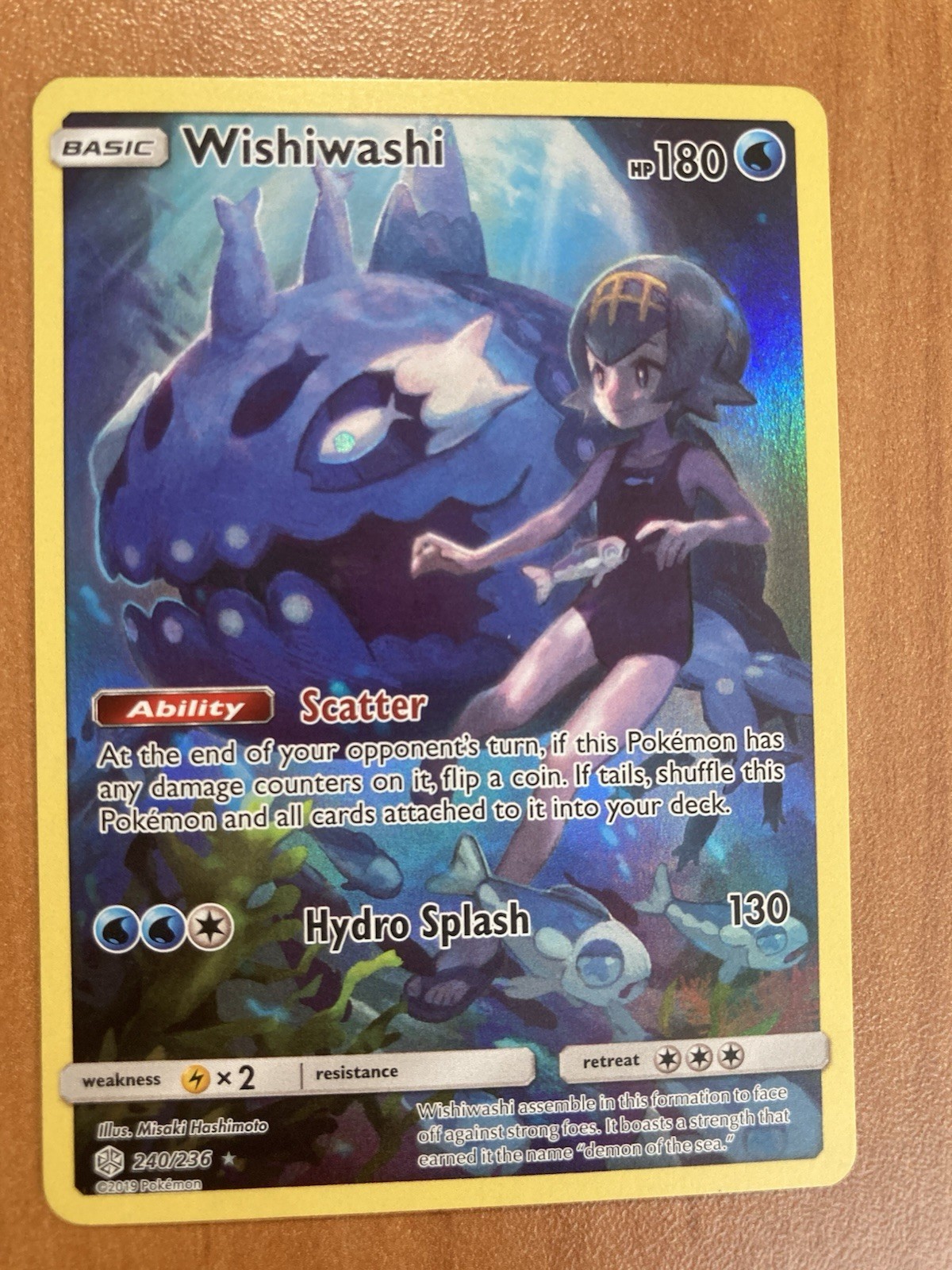 Pokémon TCG Wishiwashi Cosmic Eclipse 240/236 Holo Secret Rare NM Fast Shipping