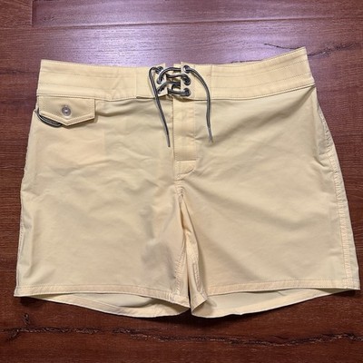 Birdwell Beach Britches Board Shorts Mens 34 Yellow Swim Trunks Pool  Travel