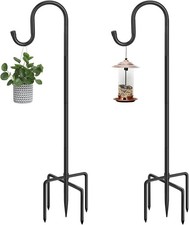 2x Shepherds Hooks Heavy Duty Bird Feeder Pole Adjustable Garden Hanging Holder