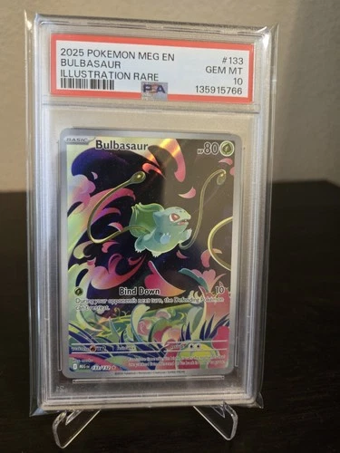 Pokemon Mega Evolution Bulbasaur Illustration Rare 133/132 PSA 10