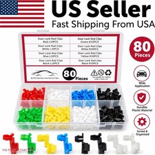 80pcs Car Door Lock Rod Clips Assortment Kit Door Handle Rod End Retainers L R