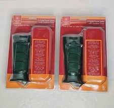 Pack Of 2, Commercial Electric 3 Outlet Power Stakes with Outdoor Timer NEW