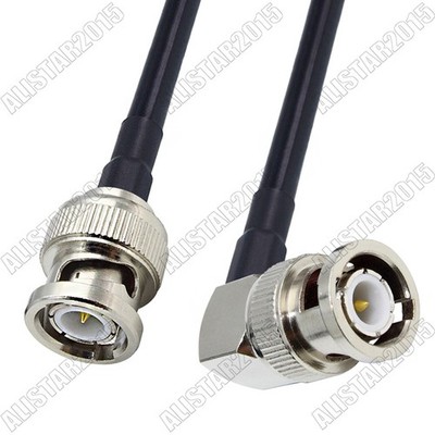 BNC Male Plug to BNC Male Right Angle 90° Lot RF Pigtail Jumper RG58 Coax Cable