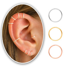 Super Tiny Small Hoop Earrings for Women/Men, Thin Piercing Hoop Ring for Tragus