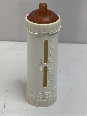 Vintage 80s Playtex Nurser Flat Top Latex Nipple Drop In 7oz Baby Bottle White