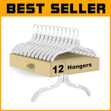 Crystal Cut Plastic Hangers - 12 Pack for Suits/Shirts